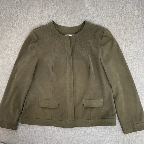 Prophecy Vintage Open Jacket Long Sleeve Size 16 Petite 97% Polyester Spandex‎ - Picture 1 of 12